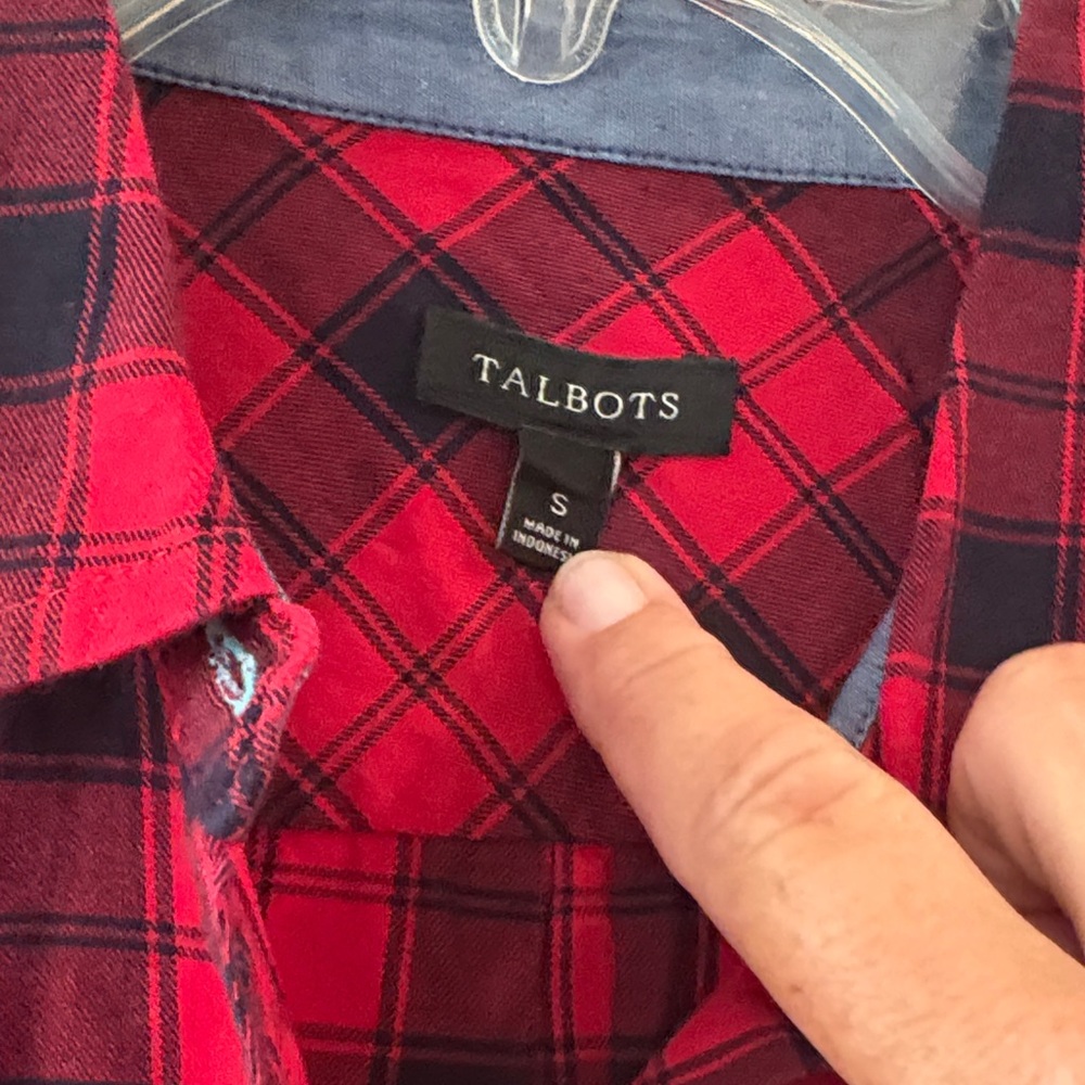 Talbots Red and Black Checkered Shirt - Picture 3 of 4